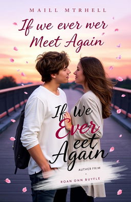 A romantic and whimsical book cover design for the young adult fiction titled 'If We Ever Meet Again'