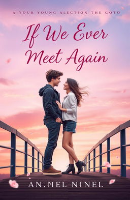 A romantic and whimsical book cover design for the young adult fiction titled 'If We Ever Meet Again'