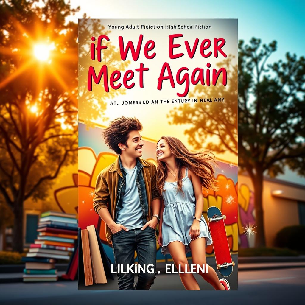 A vibrant and captivating book cover design for the young adult fiction titled 'If We Ever Meet Again'