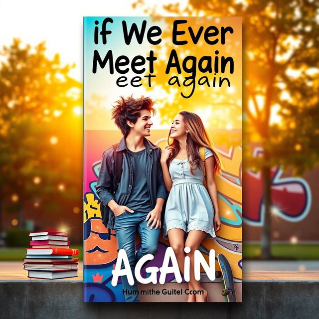 A vibrant and captivating book cover design for the young adult fiction titled 'If We Ever Meet Again'