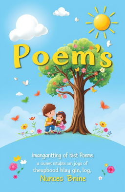 A whimsical book cover design featuring a collection of heartwarming children's poems