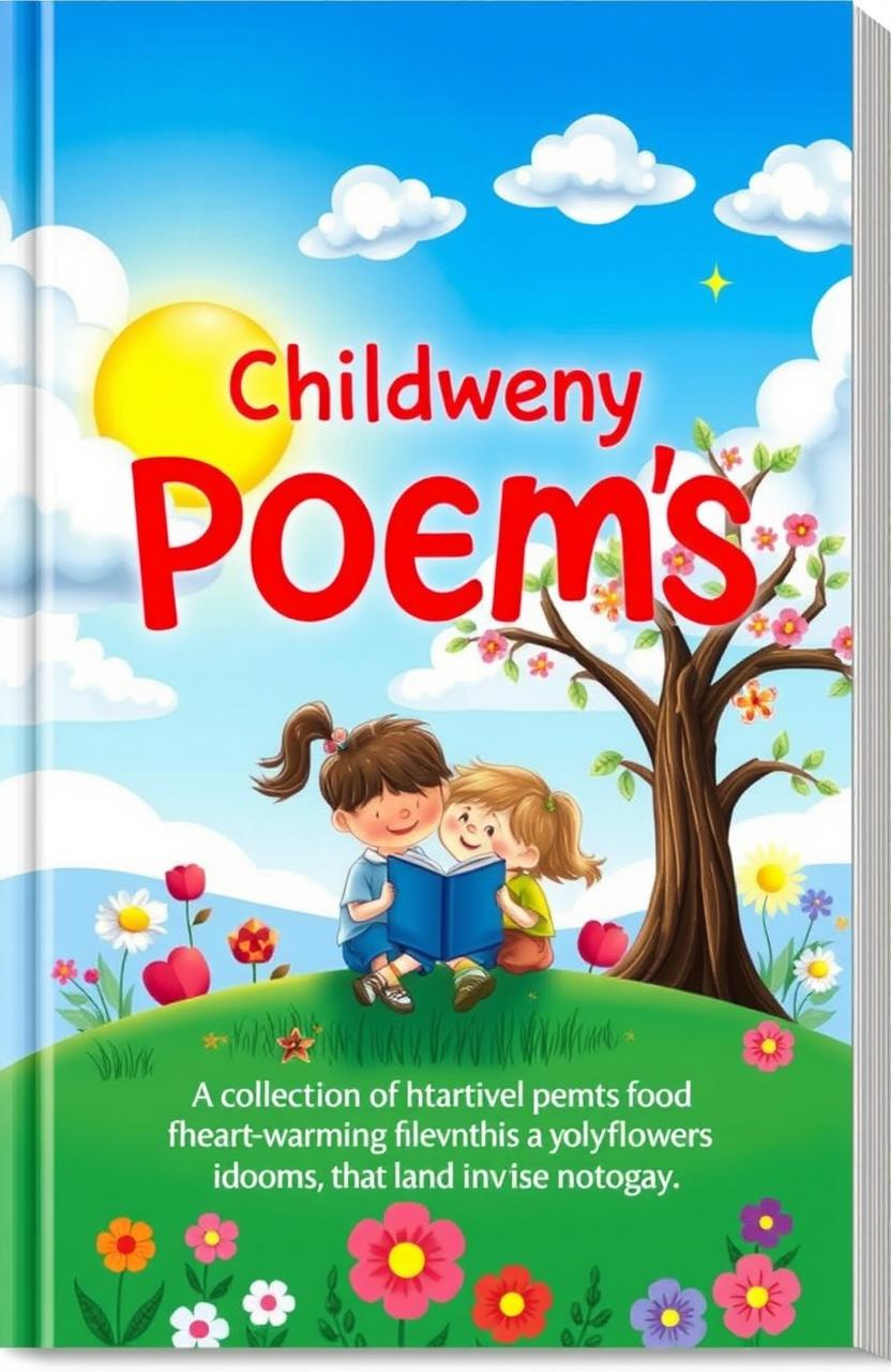 A whimsical book cover design featuring a collection of heartwarming children's poems