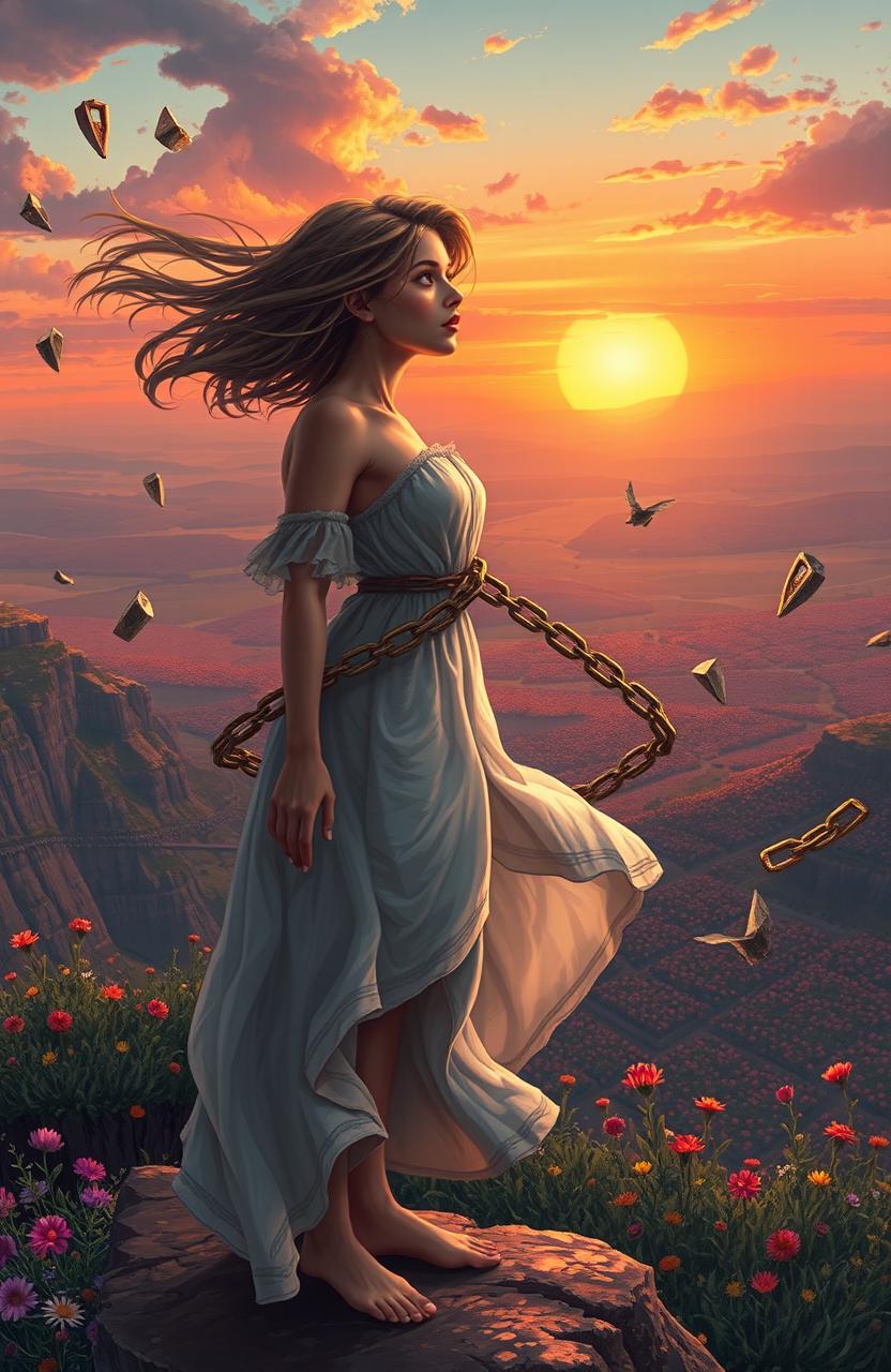 A dynamic and emotional digital artwork depicting the moment of awakening for a character named Jane