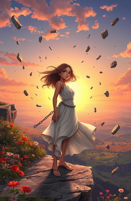 A dynamic and emotional digital artwork depicting the moment of awakening for a character named Jane