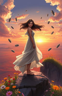 A dynamic and emotional digital artwork depicting the moment of awakening for a character named Jane