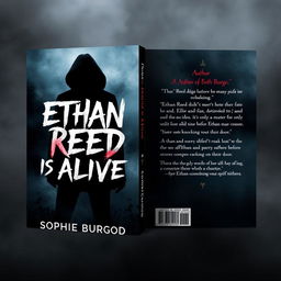 A captivating double-sided book cover featuring a dark, mysterious theme of murder