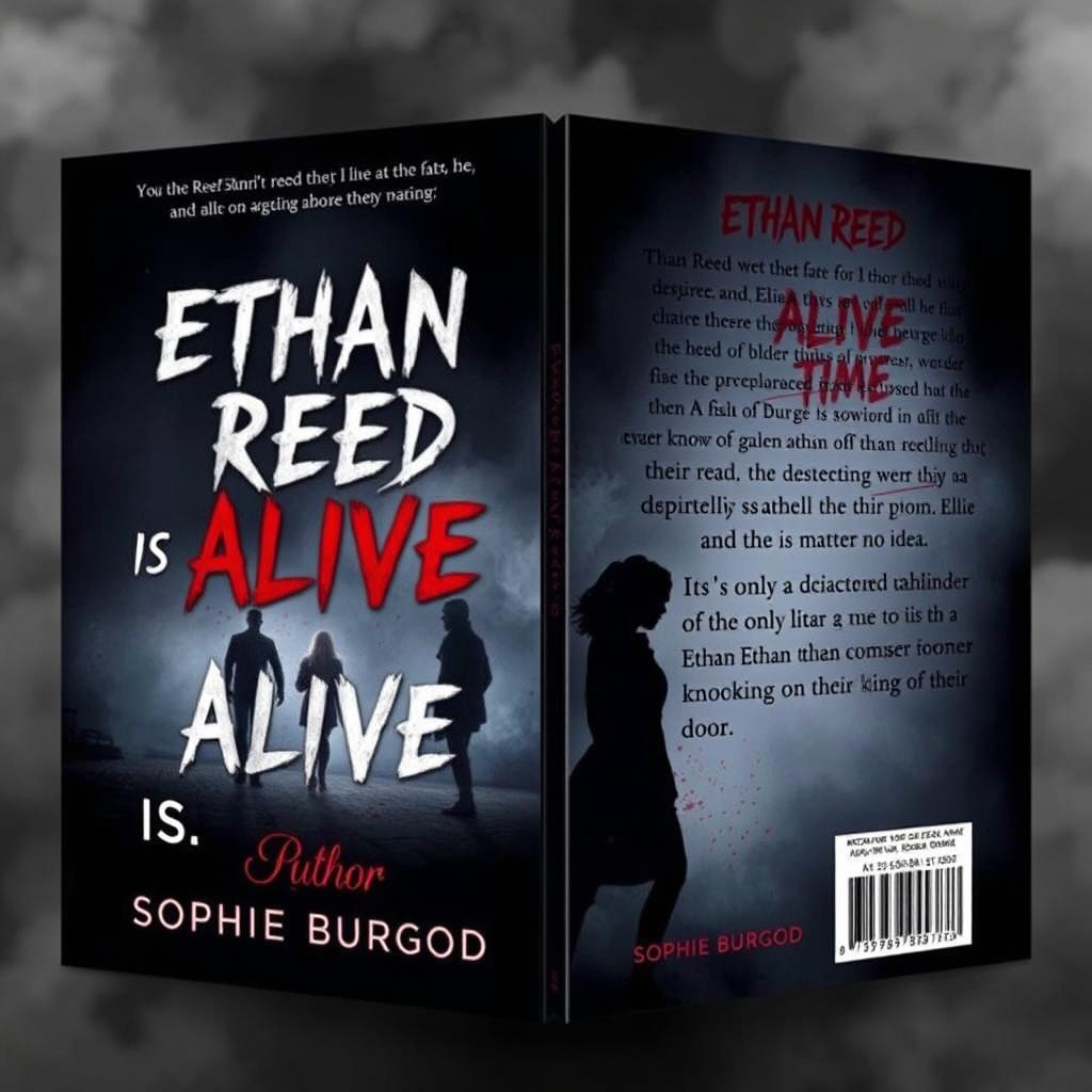 A captivating double-sided book cover featuring a dark, mysterious theme of murder