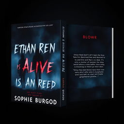 A striking double-sided book cover designed with a murder theme, featuring atmospheric elements that evoke suspense and intrigue