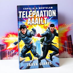 A striking book cover design featuring an intense teleportation battle scene between two powerful adults