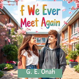 A vibrant and colorful young adult fiction book cover design for ‘If We Ever Meet Again’ by G E Onah