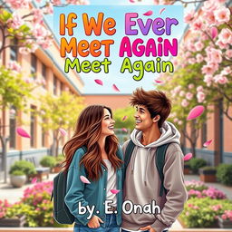 A vibrant and colorful young adult fiction book cover design for ‘If We Ever Meet Again’ by G E Onah