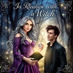 A captivating book cover for an adult fiction novel titled "In Relationship with a Witch"