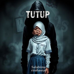 A striking book cover design for 'TUTUP' by rirahasrar