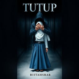 A gripping book cover design for 'TUTUP' by rirahasrar