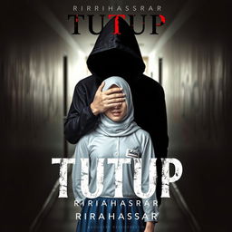 A striking book cover design for 'TUTUP' by RIRAHASRAR