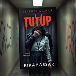 A striking book cover design for 'TUTUP' by RIRAHASRAR