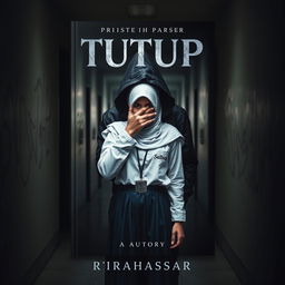 A striking book cover design for 'TUTUP' by RIRAHASRAR