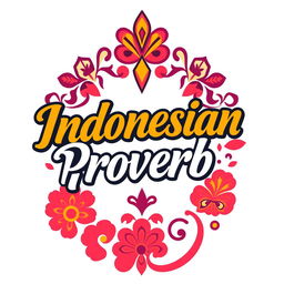 A stylish T-shirt design featuring the phrase 'Indonesian Proverb' in an artistic font