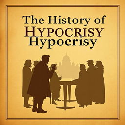 A book cover titled 'The History of Hypocrisy' that combines modern design elements with a historic feel