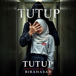 A captivating book cover design for 'TUTUP' by RIRAHASRAR