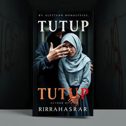 A captivating book cover design for 'TUTUP' by RIRAHASRAR