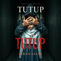 A captivating book cover design for 'TUTUP' by RIRAHASRAR