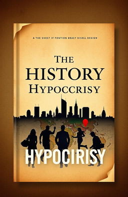 A book cover design titled 'The History of Hypocrisy', featuring a blend of modern and historical elements