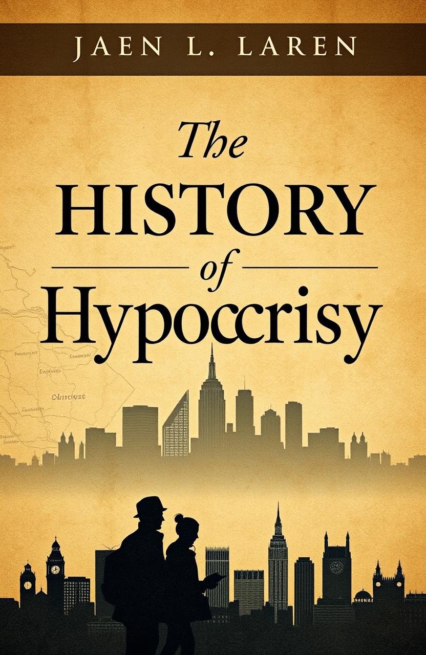 A book cover design titled 'The History of Hypocrisy', featuring a blend of modern and historical elements