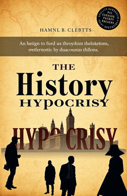 A book cover design titled 'The History of Hypocrisy', featuring a blend of modern and historical elements