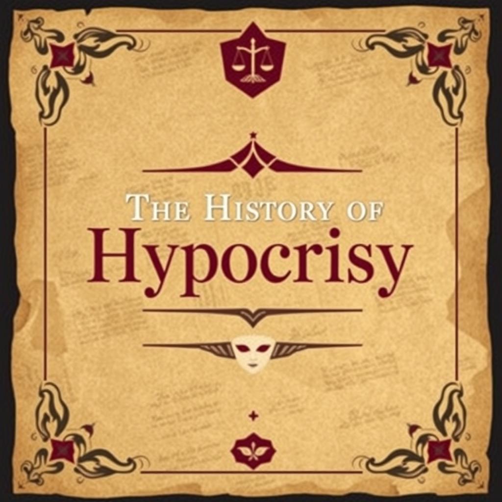 A book cover design titled 'The History of Hypocrisy', combining modern and historical aesthetics