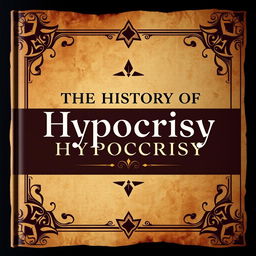 A book cover design titled 'The History of Hypocrisy', combining modern and historical aesthetics