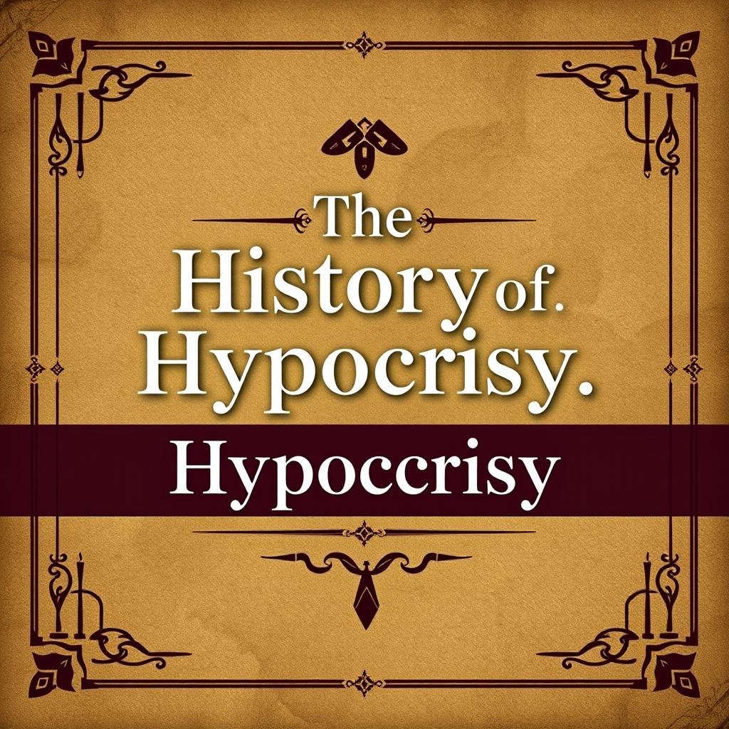 A book cover design titled 'The History of Hypocrisy', combining modern and historical aesthetics