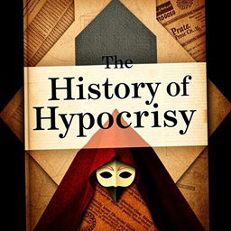 A visually striking book cover titled 'The History of Hypocrisy', merging modern design with historic elements