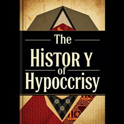 A visually striking book cover titled 'The History of Hypocrisy', merging modern design with historic elements