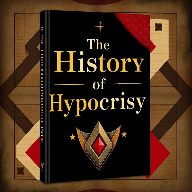 A visually striking book cover titled 'The History of Hypocrisy', merging modern design with historic elements