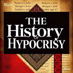 A visually striking book cover titled 'The History of Hypocrisy', merging modern design with historic elements