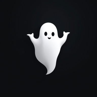 A sleek and modern logo featuring a ghost design, characterized by smooth curves and a minimalist style