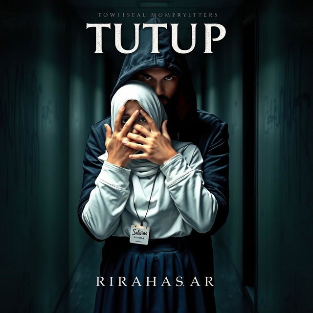 A captivating book cover design for 'TUTUP' by RIRAHASRAR