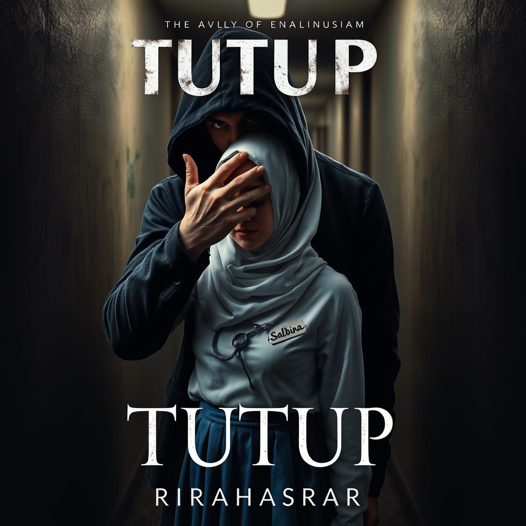 A captivating book cover design for 'TUTUP' by RIRAHASRAR