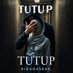 A captivating book cover design for 'TUTUP' by RIRAHASRAR