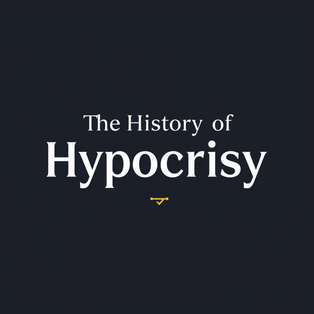 A sleek and modern book cover design for 'The History of Hypocrisy', emphasizing a contemporary aesthetic