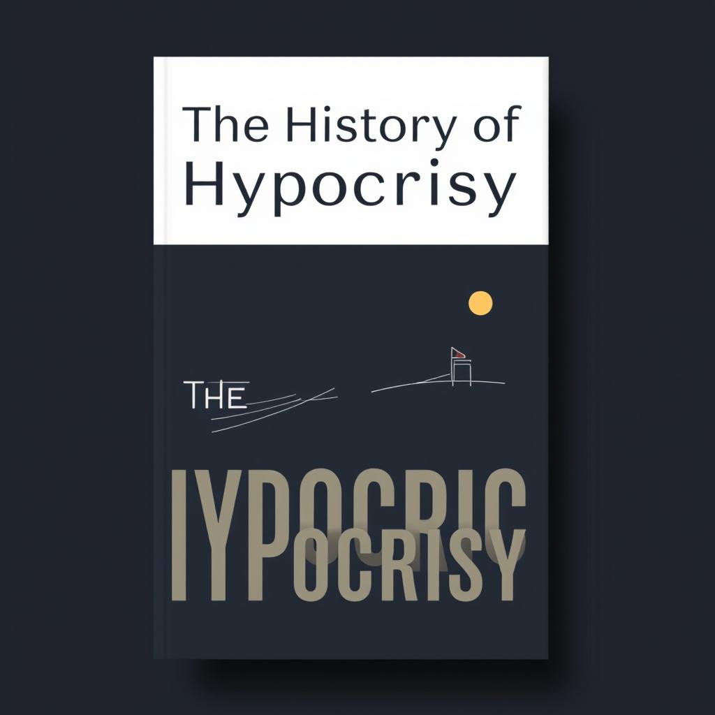 A sleek and modern book cover design for 'The History of Hypocrisy', emphasizing a contemporary aesthetic