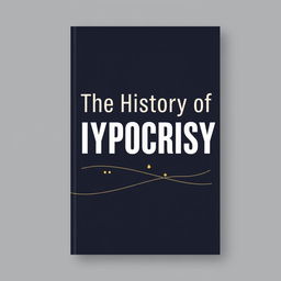 A sleek and modern book cover design for 'The History of Hypocrisy', emphasizing a contemporary aesthetic