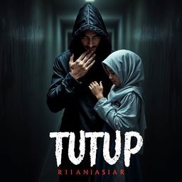 A captivating book cover design for 'TUTUP' by RIRAHASRAR