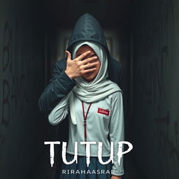 A captivating book cover design for 'TUTUP' by RIRAHASRAR