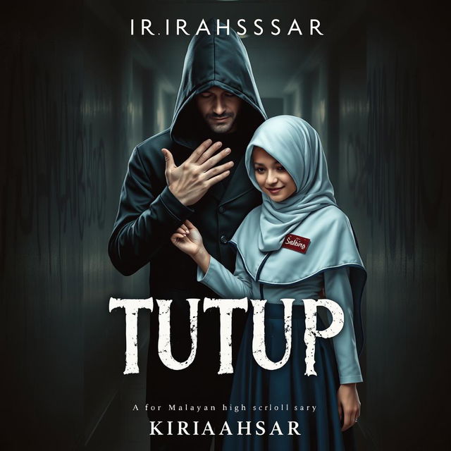 A captivating book cover design for 'TUTUP' by RIRAHASRAR