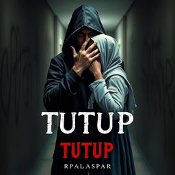 A captivating book cover design for 'TUTUP' by RIRAHASRAR