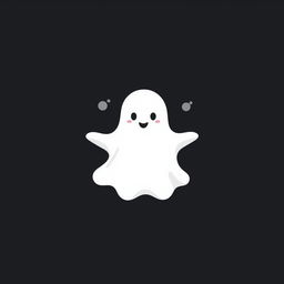 A stylized logo of a ghost, featuring a smooth, rounded shape with soft, flowing lines