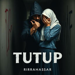 An evocative book cover design for 'TUTUP' by RIRAHASRAR