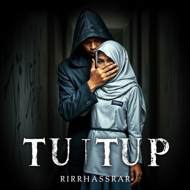 An evocative book cover design for 'TUTUP' by RIRAHASRAR